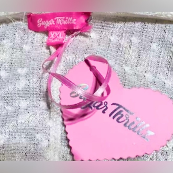 Size XXL…..…White Fluffy Long Sleeve fringe Tie Cardigan.  New…..Sugar Thrillz - Picture 7 of 7